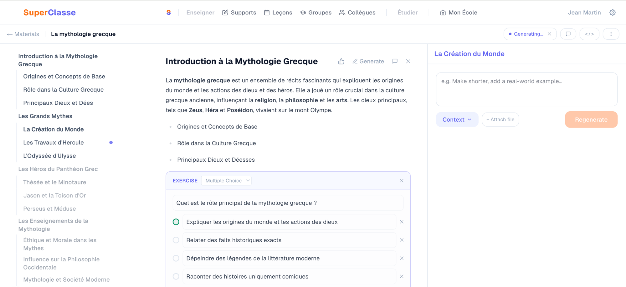 Screenshot course-creation